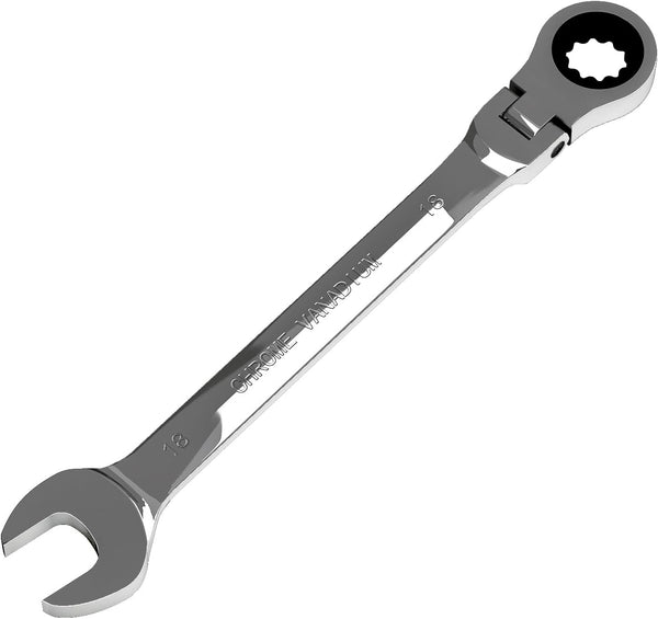 Egofine 18mm Ratchet Wrench Flex Head: Industrial Grade Gear Spanner with 12 Point Box End