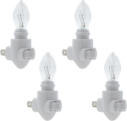 Projectpak Plug in Night Light Module Includes 4 Watt Bulb, White Plastic,