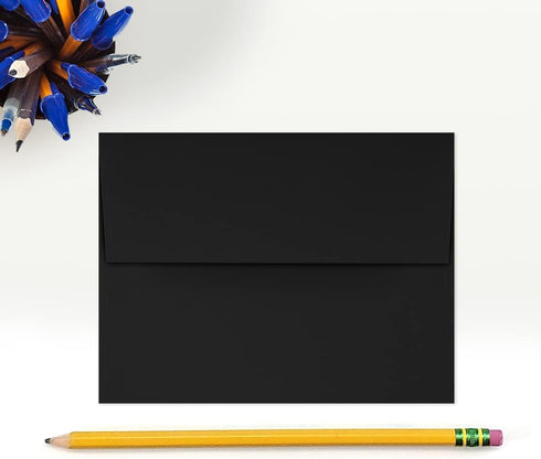 LUXPaper A2 Invitation Envelopes | Peel & Press | 4 3/8" x 5 3/4" | Midnight Black | 80lb. Text | 50 Qty