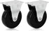 AUEAR 2 Pack Heavy Duty 3 Inch Rubber Caster Wheels, Fixed Black Casters with Rigid Non-Swivel Top Plate