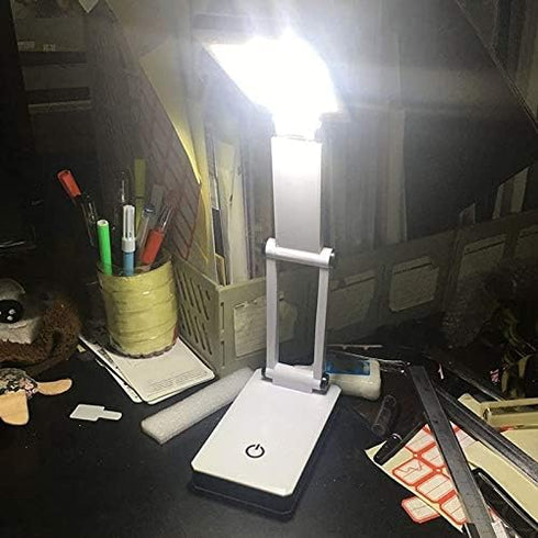 Lizusidtsy Super Bright COB LED Portable Desk Lamp Foldable Press Sensitive Control Battery and USB Powered (No