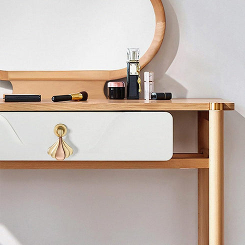 SKFGNX Hardware,A108 Simple Copper Color Wardrobe Drawer Hidden Button Bedside Table Cabinet Hanging Ring Single Hole