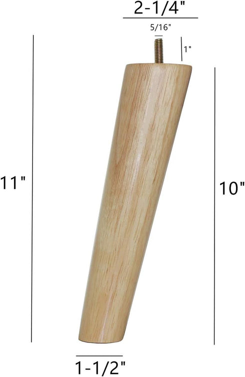 Legs(10" Set 4) WEICHUAN Solid Rubber Wood Replacement Sofa Couch Chair Ottoman Loveseat Coffee Table Cabinet Furniture