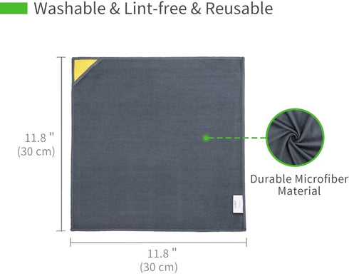 loukin Magnetic Whiteboard Cleaning Cloth, Dry Erase Cleaning Cloth for Classroom, Home and Office Use, Reusable and Washable, Gray, 12" x 12" - One Bottle of 3.4 fl oz Whiteboard Cleaner Included by loukin