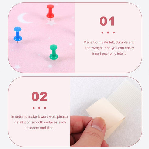 STOBOK Felt Board Home Decor Tile Stickers, Hexagon Memo Board DIY Decor for Home and Photo Wall