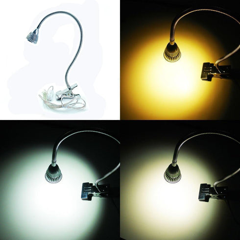 5W 3 19.68 INCH 50 CM 110V 220V 85V 265V 500LM QUANS Colors LED COB Clip on Light Silver Tube Desk Flexible Table Bed