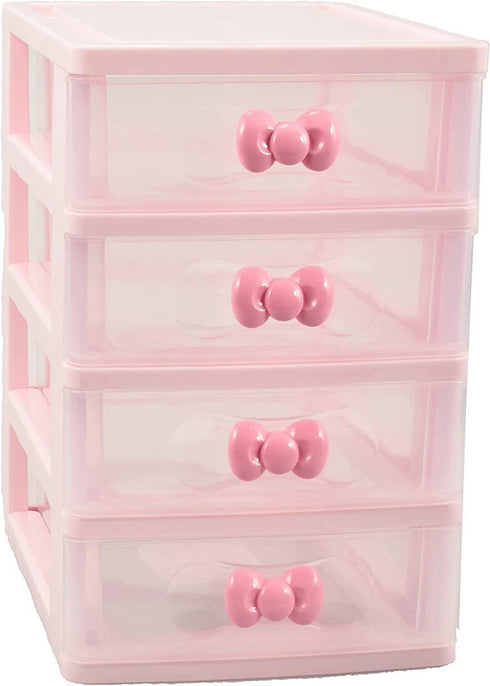 Girls Cute Color Storage Box, 4 Layers Desktop Organizer for Jewelry and Small Items