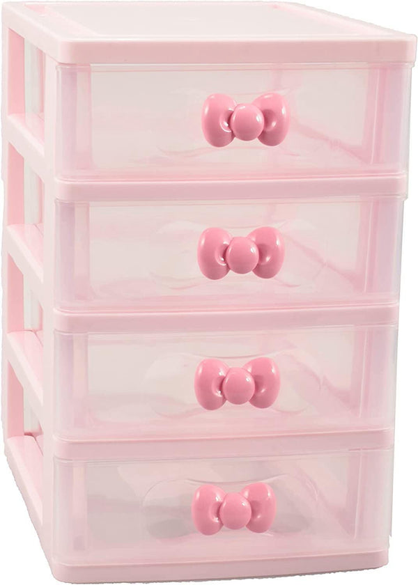 Girls Cute Color Storage Box, 4 Layers Desktop Organizer for Jewelry and Small Items