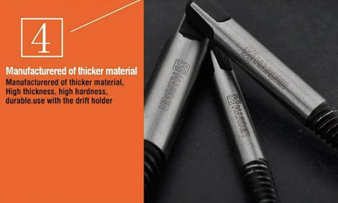 Edward Tools 5 Piece Bolt and Screw Extractor Set, Hardened Cr-Mo Steel for Removing Damaged Screws, Includes 5 Sizes