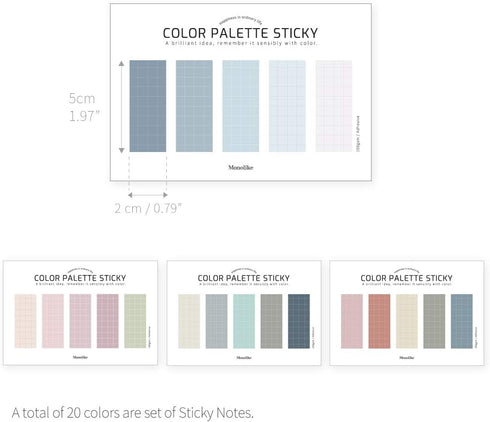 Monolike Color Palette Sticky Grid 500 D Set 4p - Self-Adhesive Memo Pad