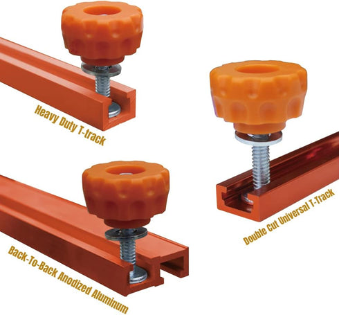 O'SKOOL T-Track Knob Kit with 5/16-18 Knobs, T-Bolts, and Washers for Woodworking Jigs and Fixtures, 10 Pack