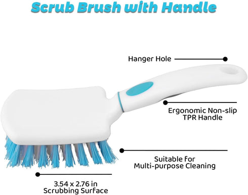 3 Pack Set, Scrub Brush Heavy-Duty Scrub Scrubbing Brushes for Cleaning, Grout Brush with Stiff Bristles Cleaning Brush