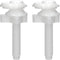 Plastic Toilet Seat Hinge Bolt Screws 2 Pack, Replacement with Nuts and Washers for Top Mount Toilet Seat