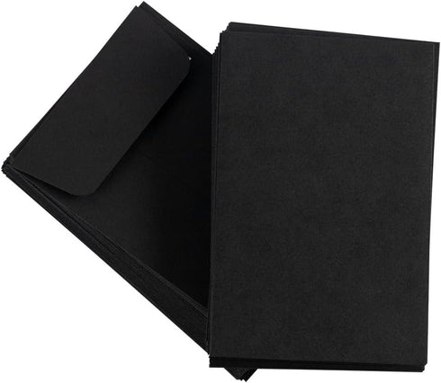 LUXPaper #4 Coin Envelopes, 3'' x 4 1/2'', Midnight Black, 80lb. Text, 50 Qty