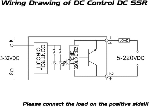 CG Solid State Relay SSR-25DD DC to DC Input 3-32VDC to Output 5-240VDC 25A Single Phase Plastic Cover
