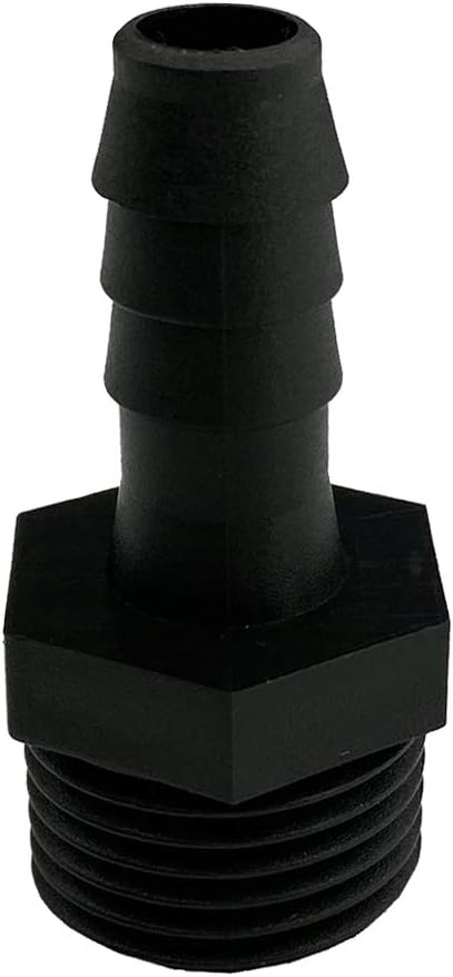 20 pcs 3/8" Barb x 1/2" NPT Male Connector - Plastic Hose Barb Fitting, Adapter for Industrial Hose Barb to Pipe