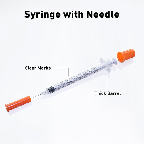 U-100 1ml 31 5/16" Packed 100 PACK Gauge Syringe, Individually