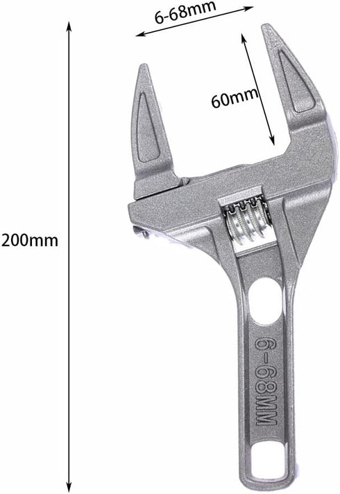 Wrench Short Shank, 6-68 mm Large Openings, Bathroom Aluminum Alloy Spanner for Washbasin, Tube, Nut Disassembly