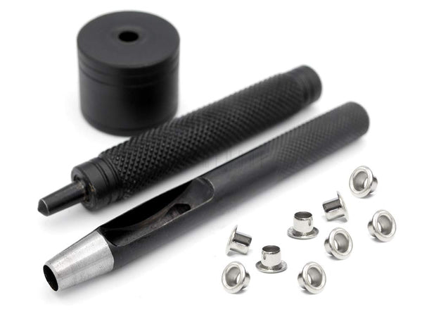 CRAFTMEMORE Grommet Tool Kit - 2mm Eyelet Setting Tool with Hole Punch Cutter & 100 Grommets