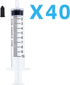 40 Pack 10ml Plastic Syringe for Scientific Labs, Dispensing, Measuring, Watering, Refilling, Multiple Uses