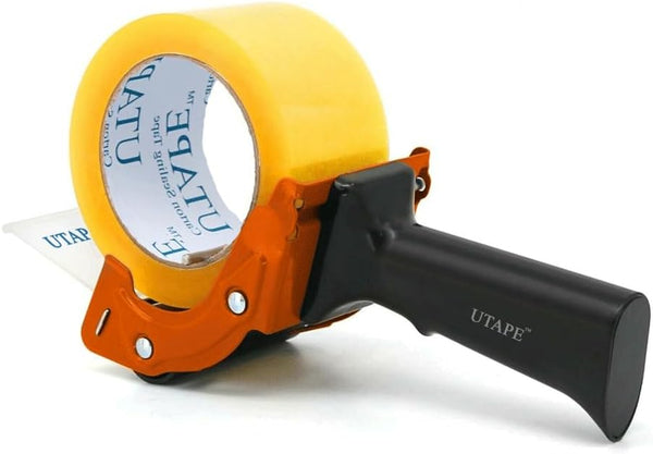 Packing Tape Dispenser, Orange Fast Reloader Handheld for Moving Tape Refills & Boxes