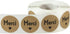 Merci French Thank You Natural Kraft Adhesive Stickers, 1 Inch Round Labels, 500 Labels
