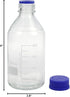 Lab Media Storage Round Bottles, Graduated Glass Container, GL45 Screw Cap, Multi-Purpose, Pack of 4 (Blue, 1000ml)