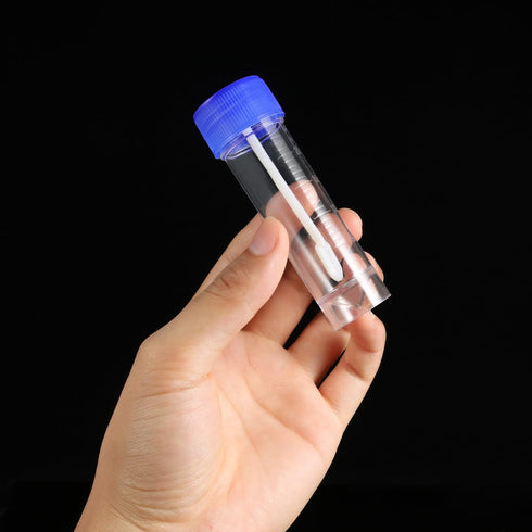 Plastic Specimen Cup with Lid, Stool Container Without Label, Laboratory Medical Use, 25-30ml, 10pcs