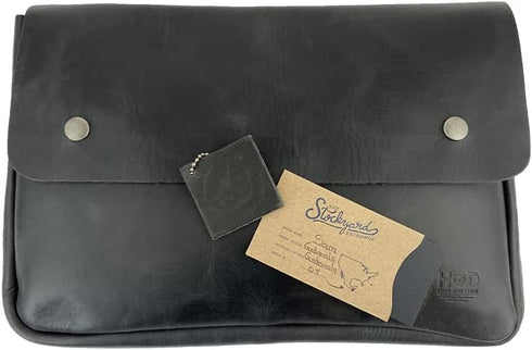Hide & Drink Vintage Folder Document Holder, A5 Binder, Full Grain Leather, Handmade File Case, Envelope Portfolio