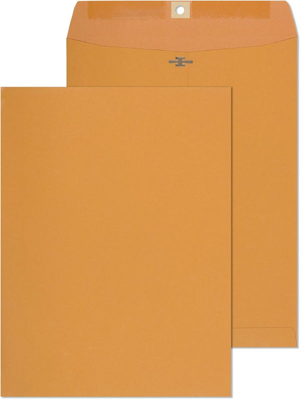 Clasp Envelopes – 30 Pack - 9.5x12.5 Inches Brown Kraft Catalog Envelopes with Clasp Closure & Gummed Seal