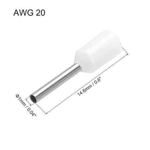 uxcell 2000 Pcs Insulated Ferrule Wire Connector Electrical Crimp Terminal 20 AWG for Electrical Projects White