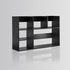 MASAKA B&W Large Desktop Organizer Storage Shelf for Office Supplies, DIY Wood Bookshelf, Black