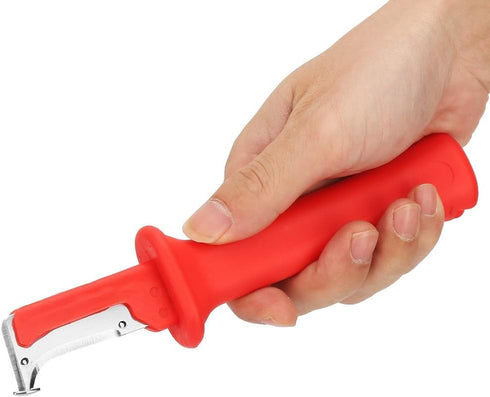Jadeshay Electrical Cable Stripper Tool, Insulated Wire Dismantling Knife with Ergonomic Handle and Safety Cap