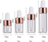 30 Pcs Clear Glass Dropper Bottles, 3ml Essential Oil Sample Bottles with Rose Gold Lids