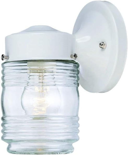 HomeRoots Outdoor Wall Light with Clear Jelly Jar Globe
