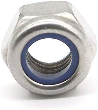M8 x 1.25mm Nylon Insert Hex Lock Nuts, Stainless Steel Lock Nut Assortment Kit, 100PCS