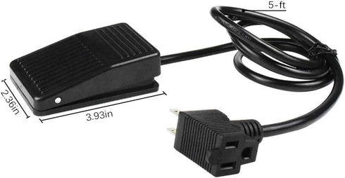 Foot Switch, Foot Operated Pedal Controller Power Switch, 5-ft Cable with Piggyback Plug, Deadman Style
