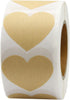 Hcode Love Heart Shape Natural Kraft Labels - 1.5'' Permanent Adhesive Paper Stickers (500 per Roll)
