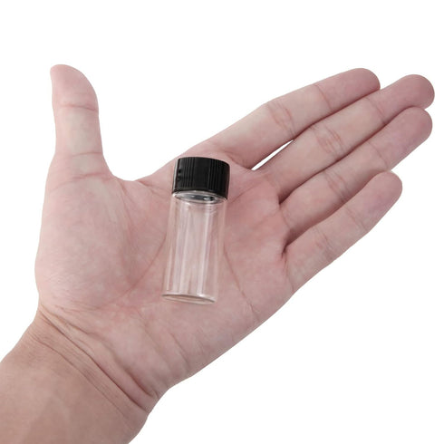 10ml Clear Glass Vials, 100PCS with Screw Caps & Plastic Stoppers, Leak-Proof Small Liquid Sample Vial