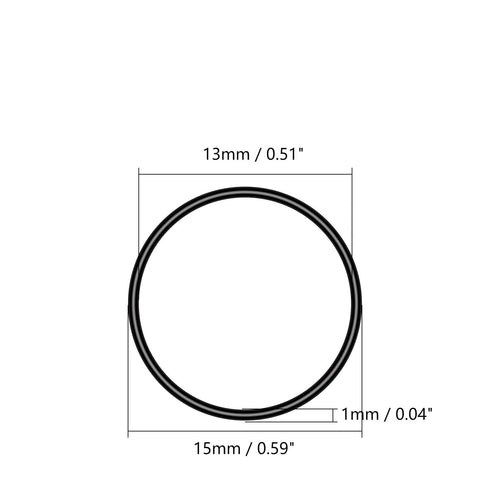 50Pcs Buna-N O-Ring Metric Nitrile Rubber Round Sealing Gasket for Plumbing, Faucet Repair, Black Tone (ODxIDxW)