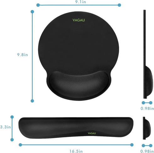 Ergonomic Mouse Pad with Wrist Rest - Premium Memory Foam Keyboard and Mouse Wrist Rest Pads Set for Comfortable Typing