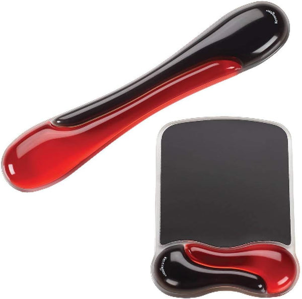 Kensington Duo Gel Mouse & Keyboard Wrist Rest Bundle - Ergonomic Set with Cooling Gel, Red