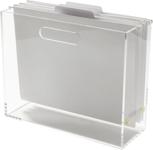 RUSSELL+HAZEL Acrylic File Box Slim, Clear, 4.5” x 12.25” x 10”