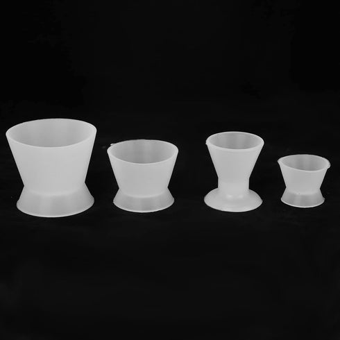 4pcs Silicone Dental Laboratory Mixing Cup Set, Rubber Dental Materials Mixing Bowl, Self-Curing Mixing Cup