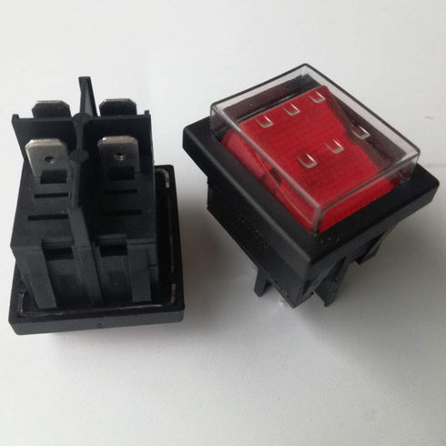 2Pcs KEDU HY12 4Pins Push Button Switch, AC 125/250/400V, Waterproof Rocker Switches for Electrical Appliances