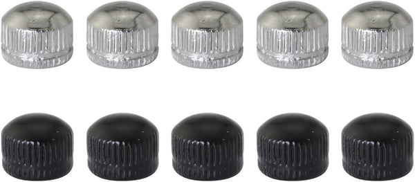JianLing 10PCS M4 Screw Caps for Light Fixtures 9x11mm 5xChrome 5xBlack Hand Tightened