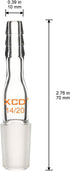 XCD Glass Straight Inlet Adapter, Lab Glass Adapter with 14/20 Male Glass Joint and 10 mm Hose Connection for Laboratory Applications