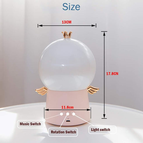 YXCKG 360Rotating 8 Angel Projector Night Light, Baby Projector Lamp, Romantic Planet Sky Projection for Kid Birthday