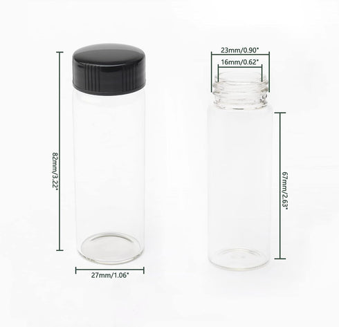 12 Pack Glass Vials 30ml Vials with Screw Caps Borosilicate Glass Bottle Lab Vial