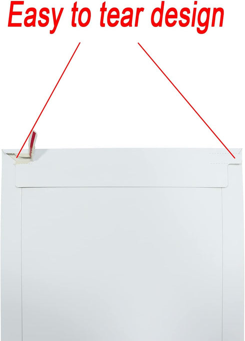 Rigid Mailers 30 Pack | 9.5 x 12.5 inches | White Self Seal Stay Flat | Bulk Cardboard Kraft No Bend Mailers